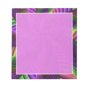 Neon Colors Flash Crazy Fraktal Muster Notizblock