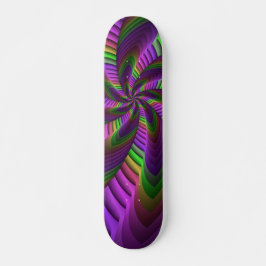 Neon Colors Flash Crazy Fraktal Muster Skateboard
