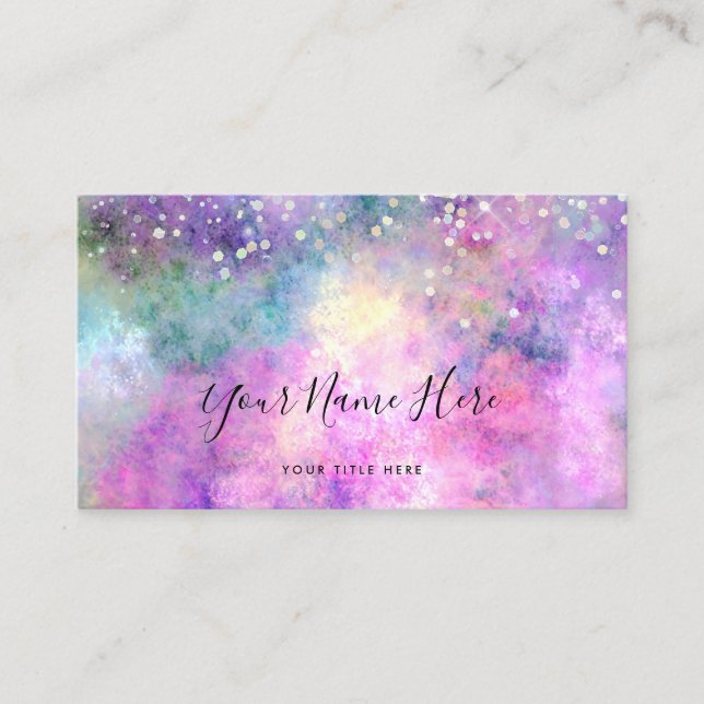 Neon Colors Gemstone Opal Texture Business Card Visitenkarte (Vorderseite)