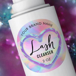 Neon Colors Holographic Girly Lash Bath Cleanser Runder Aufkleber