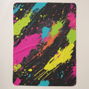 Neon Colors Retro Paint Spritzer Sherpadecke