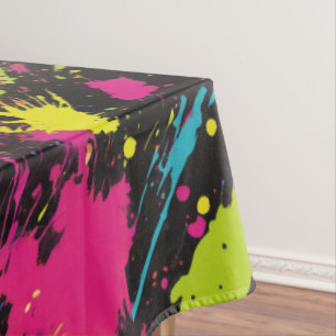 Neon Colors Retro Paint Spritzer Tischdecke
