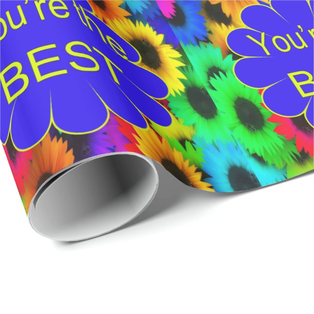 Neon Colors Sonnenblumen Sie sind die besten Geschenkpapier (Rolleneckpunkt)