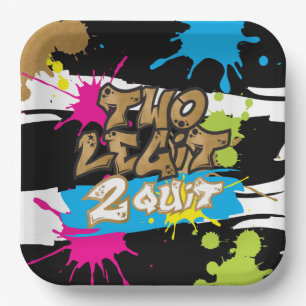 Neon Colors Two Legit 2 Beenden Geburtstagspapier- Pappteller