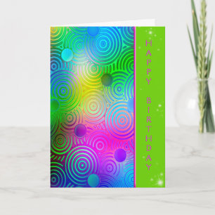 Neon Contemporary Birthday Design Karte