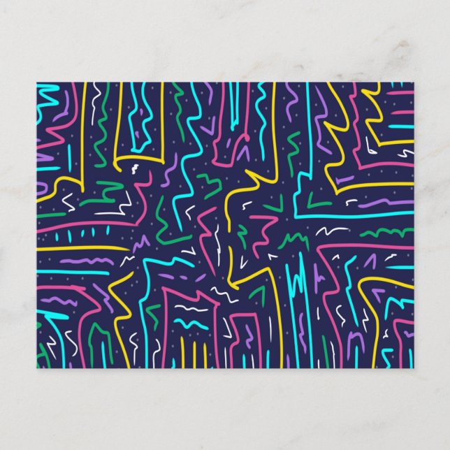 Neon Contrast Space Art Postkarte (Vorderseite)