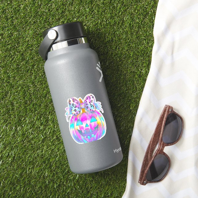 Neon Coquette Halloween Pumpkin Aufkleber (HydroFlask Insitu)