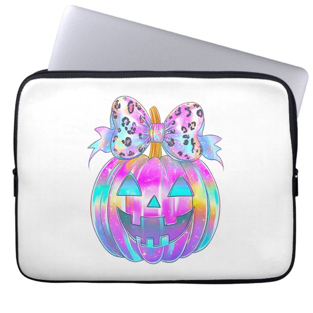 Neon Coquette Halloween Pumpkin Laptopschutzhülle (Vorderseite)