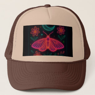 Neon Cosmic Butterfly Ätherische Blume und Stern Truckerkappe