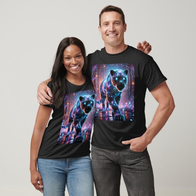 Neon Cosmic Jaguar T - Shirt Design. (Unisex)