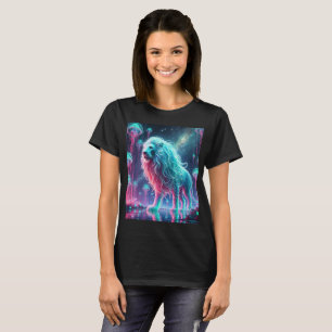 Neon Cosmic Lion T - Shirt Design.