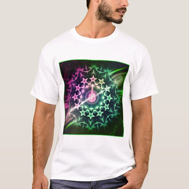 Neon Cosmic Rock Mandala T-Shirt (Vorderseite)