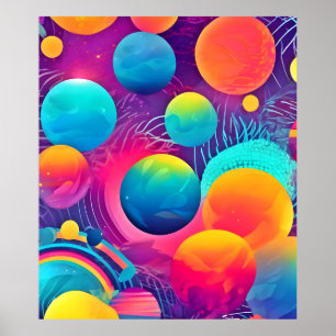 Neon Cosmos Abstract Design Poster