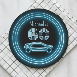 Neon Coupé Rennwagen - Motorsport Custom Men Pappteller