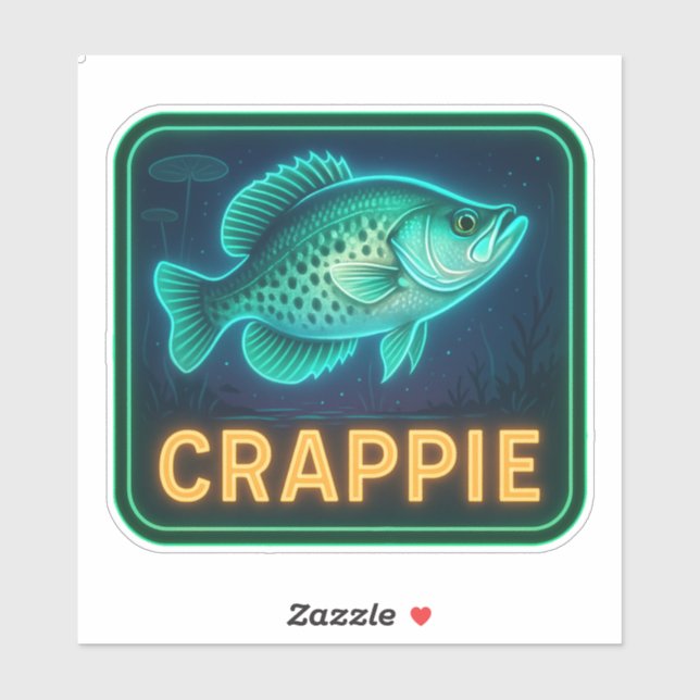 Neon CRAPPIE Sticker (Blatt)
