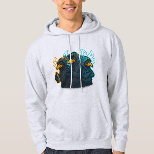 Neon Crow Graffiti Crew Art Hoodie (Vorderseite)