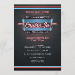 Neon Cruise-in-Einladung Einladung
