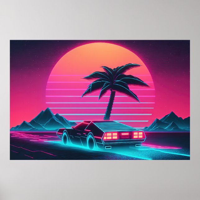 Neon Cruiser: Fahren in die Zukunft Poster (Vorne)