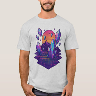 Neon Crystalscape - 80er Vapor Gem Vibes T-Shirt