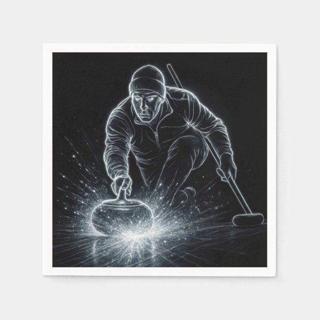 Neon-Curling-Sport mit dynamischer Energie Serviette (Vorderseite)