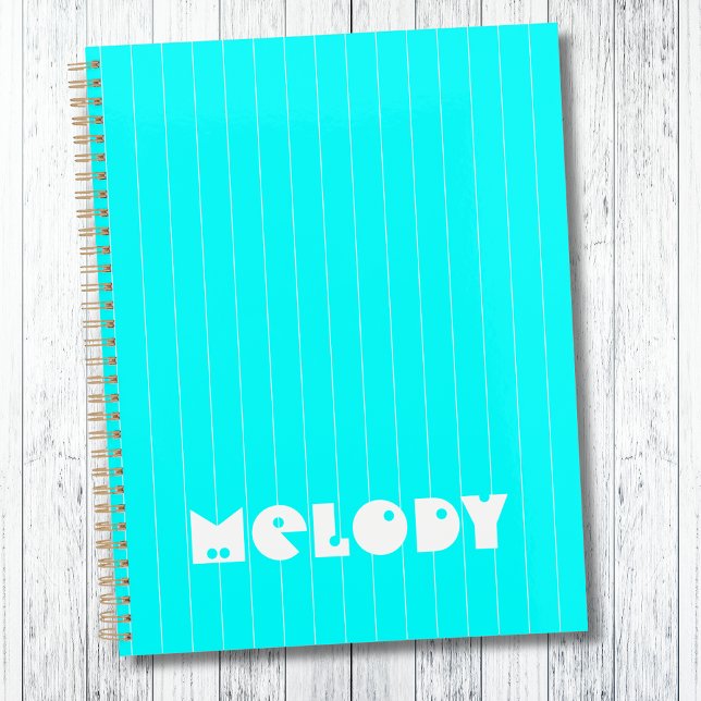 Neon Cyan White Thin Vertikal Stripname Planer (Von Creator hochgeladen)