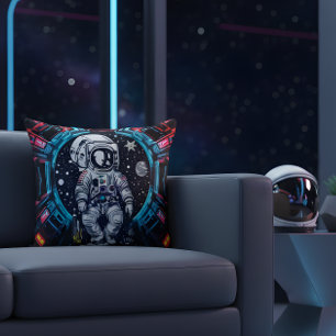 Neon-Cyber-Astronauten-Kissen Kissen