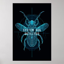 Neon Cyber Bug entdeckt IT Programmierer Humor