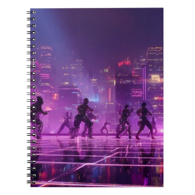 Neon Cyber City Dance Notebook Notizblock (Vorderseite)