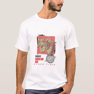 Neon Cyber Tiger – Futuristisches Glow T-Shirt