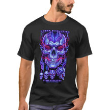 Neon-Cyber-Totenkopf futuristisches Streetwear-Gra