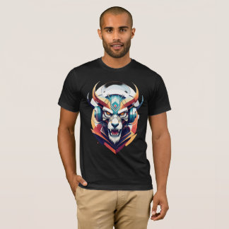 Neon-Cyber-Wolf-Kopfhörer Y2K Streetwear T-Shirt