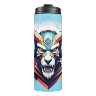 Neon-Cyber-Wolf-Kopfhörer Y2K Streetwear Thermosbecher
