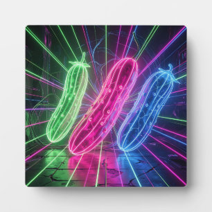 Neon-Cyberpunk-glühende Gurken Fotoplatte
