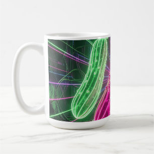Neon-Cyberpunk-glühende Gurken Kaffeetasse