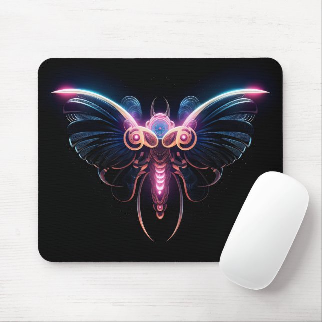 Neon-Cyberpunk-Motte Mousepad (Mit Mouse)