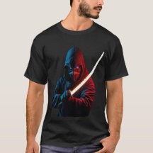 Neon-Cyberpunk-Ninja – Leuchtendes Katana-Grafik