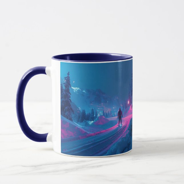 Neon Cyberpunk Winter Fahrer Tasse (Links)