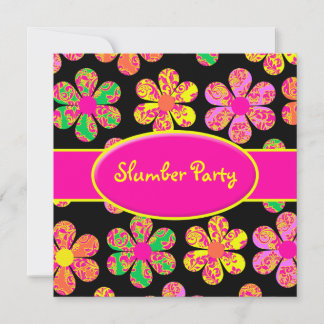 Neon Damask Blume Einladung
