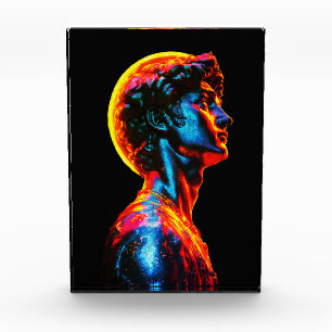 Neon-David-Statue Fotoblock