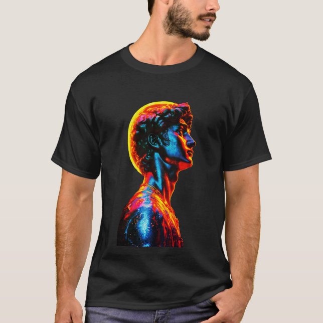 Neon-David-Statue T-Shirt (Vorderseite)