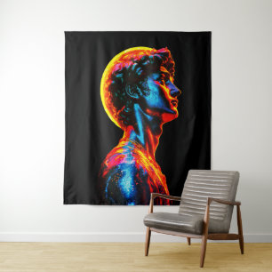 Neon-David-Statue  Wandteppich