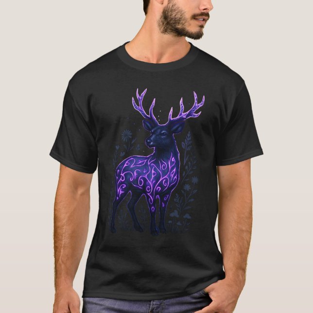 Neon Deer Runes T-Shirt (Vorderseite)