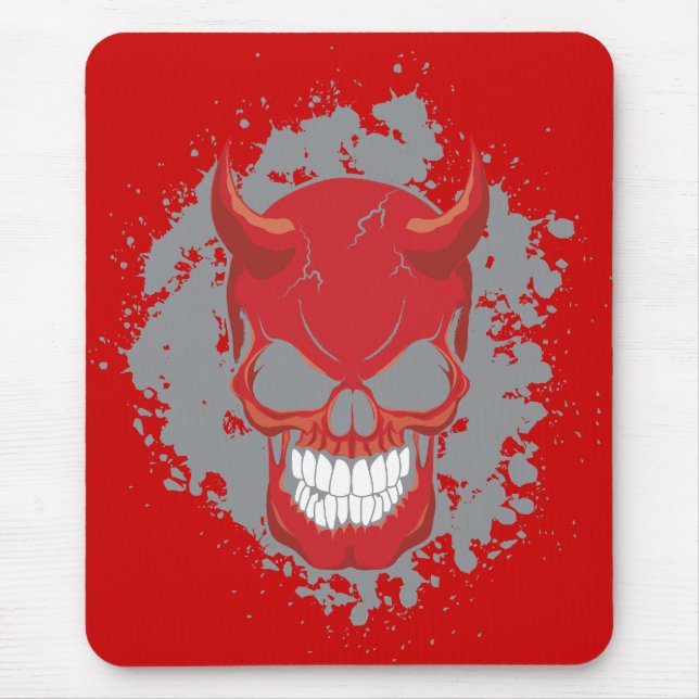 Neon Demon Skull Mousepad (Vorne)