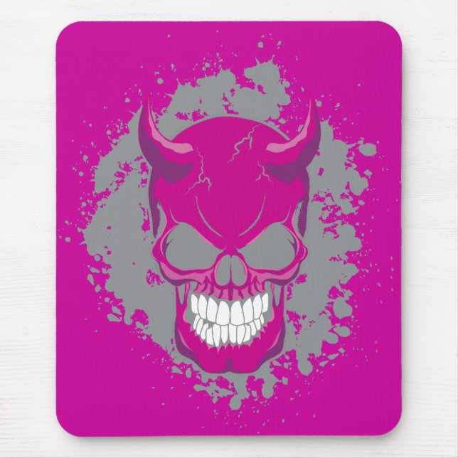 Neon Demon Skull Mousepad (Vorne)