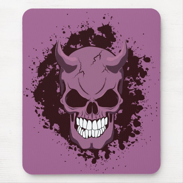 Neon Demon Skull Mousepad (Vorne)