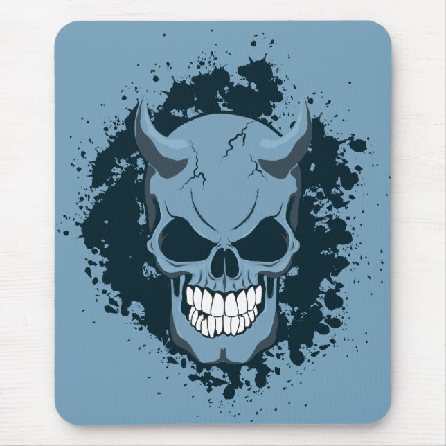 Neon Demon Skull Mousepad (Vorne)