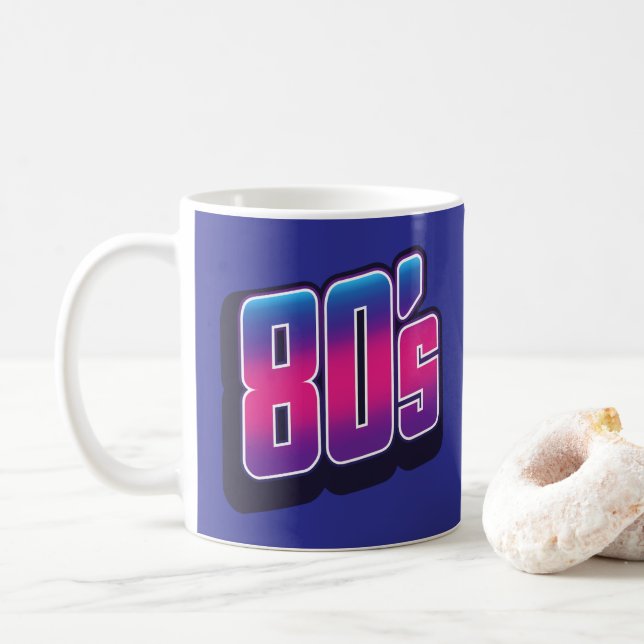Neon der 80 kaffeetasse (Mit Donut)