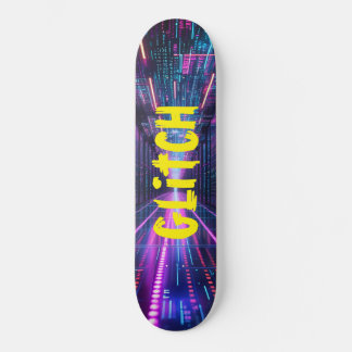 NEON Design Skateboard mit GLITCH