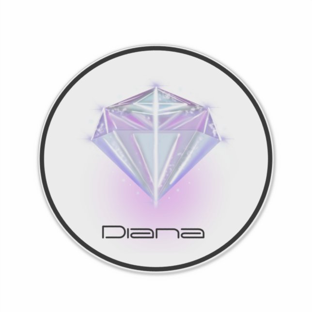 Neon Diamond Logo Text Name Business Car Sticker (Vorderseite)
