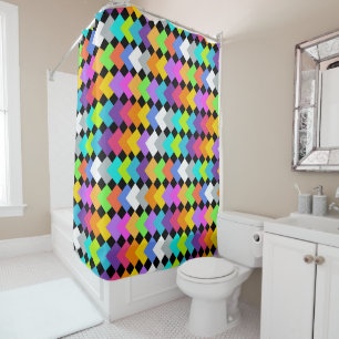 Neon Diamonds Duschvorhang